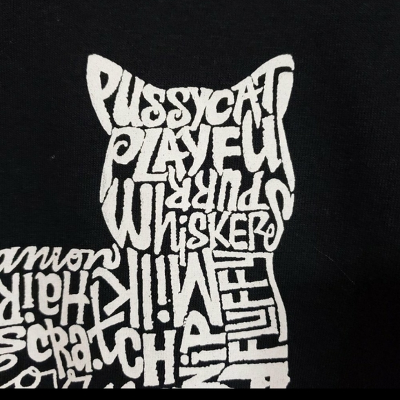 LA Pop Art NWT cat words to make a cat graphic long sleeve shirt - Picture 5 of 8